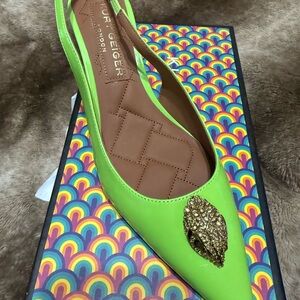 Kurt Geiger Women's Green Slingback Heels Shoes 9.5